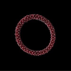 Vintage Garnet Bangle Rope Bracelet BOHO Art Deco Smooth Gift